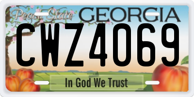 GA license plate CWZ4069