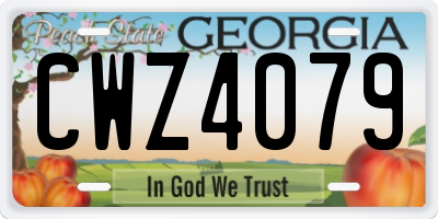 GA license plate CWZ4079