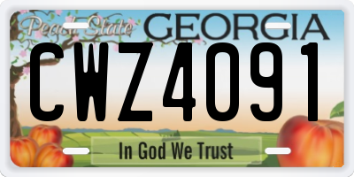 GA license plate CWZ4091