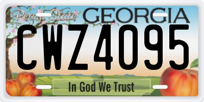 GA license plate CWZ4095