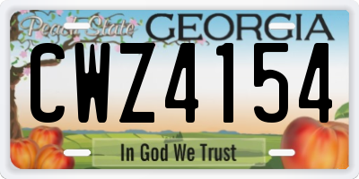 GA license plate CWZ4154