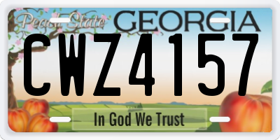 GA license plate CWZ4157