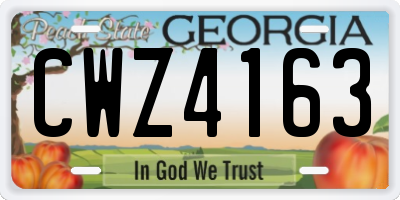 GA license plate CWZ4163