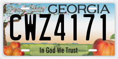 GA license plate CWZ4171