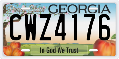 GA license plate CWZ4176