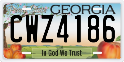 GA license plate CWZ4186