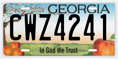 GA license plate CWZ4241