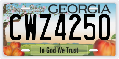 GA license plate CWZ4250