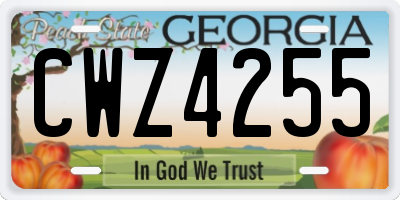 GA license plate CWZ4255