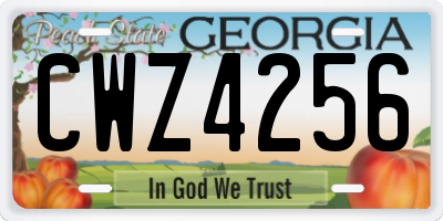 GA license plate CWZ4256