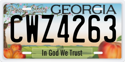 GA license plate CWZ4263