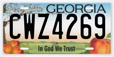 GA license plate CWZ4269