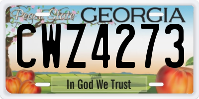 GA license plate CWZ4273