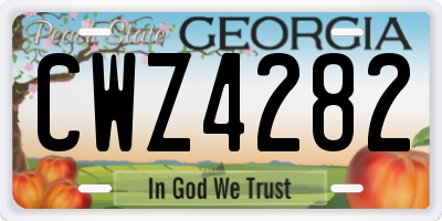 GA license plate CWZ4282