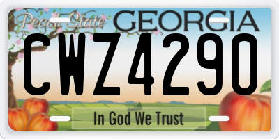 GA license plate CWZ4290