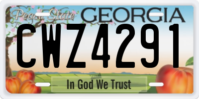 GA license plate CWZ4291