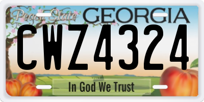 GA license plate CWZ4324