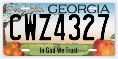 GA license plate CWZ4327