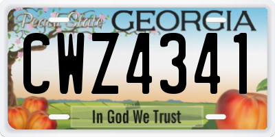 GA license plate CWZ4341