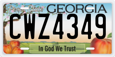 GA license plate CWZ4349