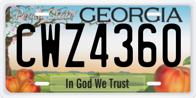 GA license plate CWZ4360