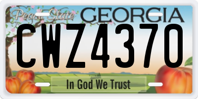 GA license plate CWZ4370