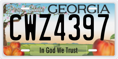 GA license plate CWZ4397