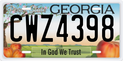 GA license plate CWZ4398