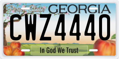 GA license plate CWZ4440