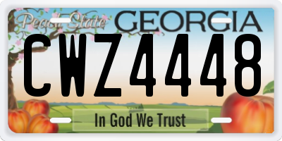 GA license plate CWZ4448
