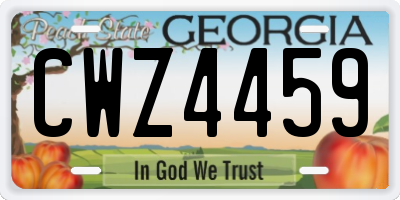 GA license plate CWZ4459