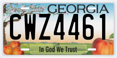 GA license plate CWZ4461
