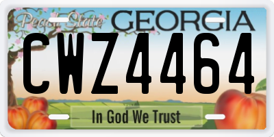 GA license plate CWZ4464