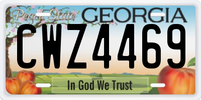 GA license plate CWZ4469