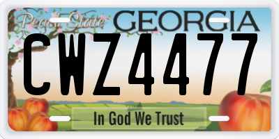 GA license plate CWZ4477