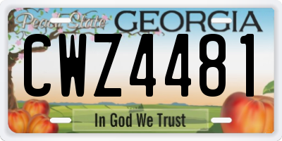 GA license plate CWZ4481