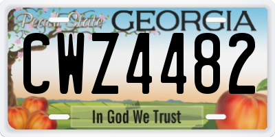 GA license plate CWZ4482