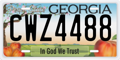GA license plate CWZ4488