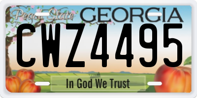 GA license plate CWZ4495