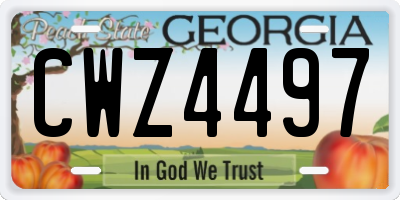 GA license plate CWZ4497