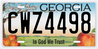 GA license plate CWZ4498