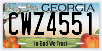 GA license plate CWZ4551