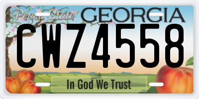 GA license plate CWZ4558