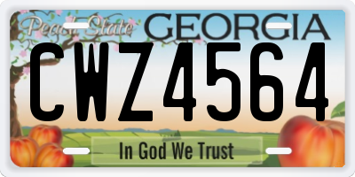 GA license plate CWZ4564