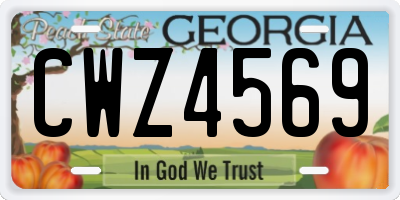 GA license plate CWZ4569