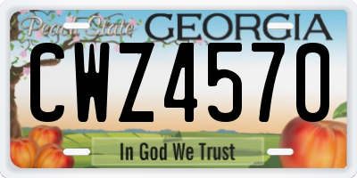 GA license plate CWZ4570