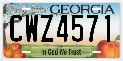 GA license plate CWZ4571