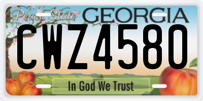 GA license plate CWZ4580