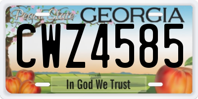GA license plate CWZ4585