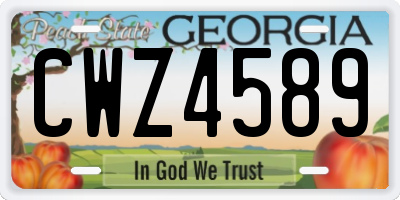 GA license plate CWZ4589